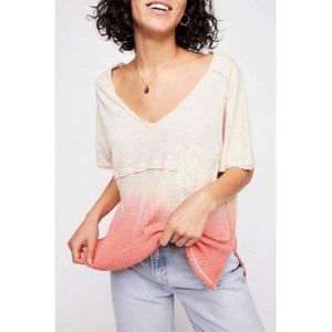 L Free People sun dial shirt pink cream ombré